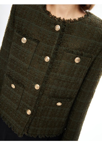 Yeni Sezon Bisiklet Yaka Kadın Tüvit Ceket modelleri