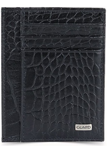 Guard Siyah Croco Large Croco Baskı Deri Kartlık