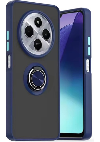 Redmi 14C Kılıf Montreal Yüzüklü Silikon Kapak - LACIVERT-(5796)