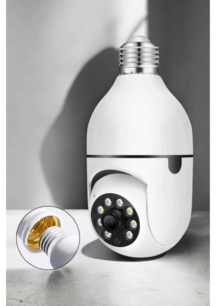 Wifi Kamera Duylu Ampul Görünümlü 360 Derece Dönebilen Ev Kamerası fiyatları