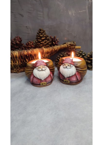 Noel Baba 2 ' Li Mumluk Seti ( Inci Tozu Mum ve Fitil Hediyeli )