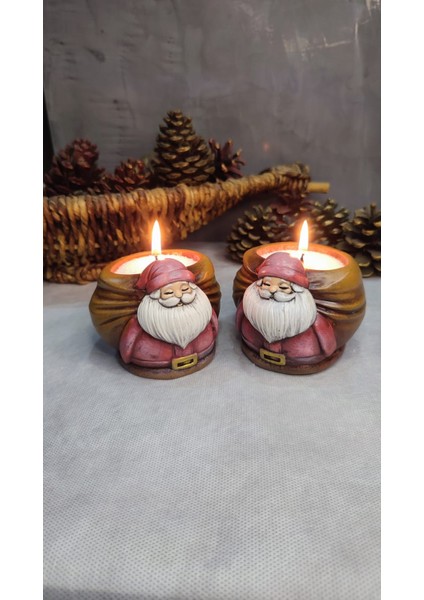 Noel Baba 2 ' Li Mumluk Seti ( Inci Tozu Mum ve Fitil Hediyeli ) fiyatları