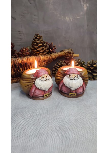 Noel Baba 2 ' Li Mumluk Seti ( Inci Tozu Mum ve Fitil Hediyeli ) modelleri