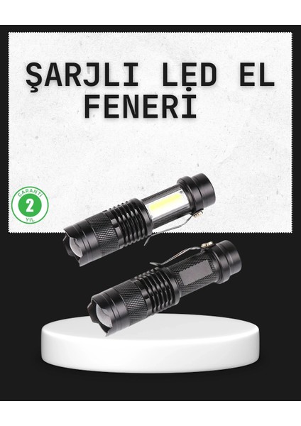 Odak Ayarlı 2000 Lümen Şarjlı LED El Feneri