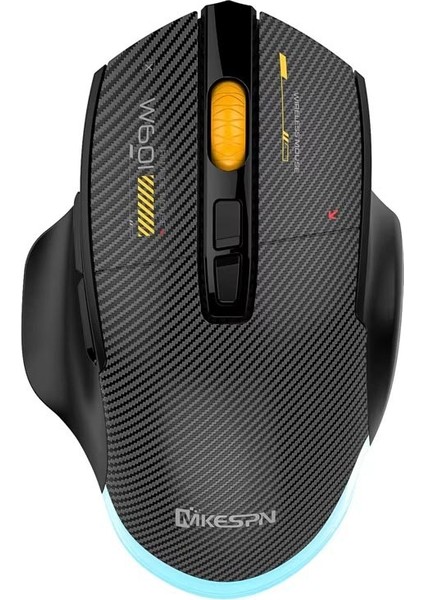 Mkespn SXS-W601 7 Tuşlu Gaming Mouse Karbon Fiber 3 Modlu Kablolu - Bluetooth - USB Alıcılı 12800 Dpı Makro Tanımlı Oyun Faresi