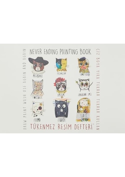Çocuk Mat Tükenmez Resim Defteri 1 Ressam Kediler &tükenmez Resim Defteri 2, 25X35CM modelleri