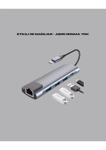 4K HDMI Çıkışlı, Gigabit Ethernet'li Usb‑c Çoklu Port Hub fırsatları