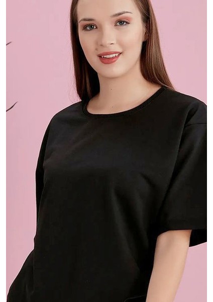 Yırtmaçlı Duble Kol Geniş Bisiklet Yaka Oversize Sweatshirt modelleri