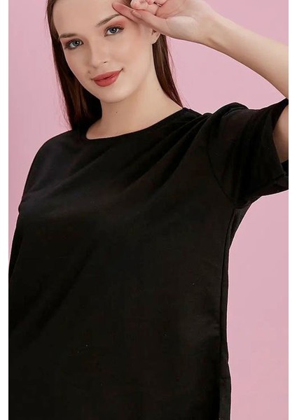 Yırtmaçlı Duble Kol Geniş Bisiklet Yaka Oversize Sweatshirt indirimleri