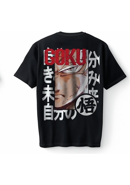 Naruto Kakashi Goku Anime Japanese Stil Oversize Unisex Tişört T-Shirt