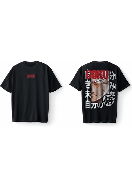 Naruto Kakashi Goku Anime Japanese Stil Oversize Unisex Tişört T-Shirt modelleri
