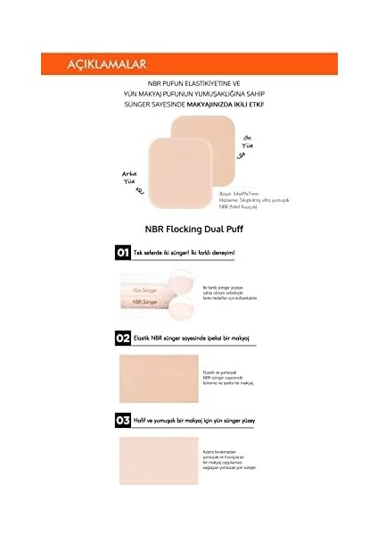 Mıssha Çift Taraflı Makyaj Süngeri Nbr Flocking Dual Puff 2 Adet fiyatları