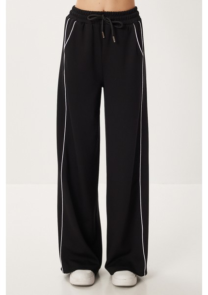 Kontrast Şeritli Modal Eşofman Altı LKB0015 Siyah indirimleri