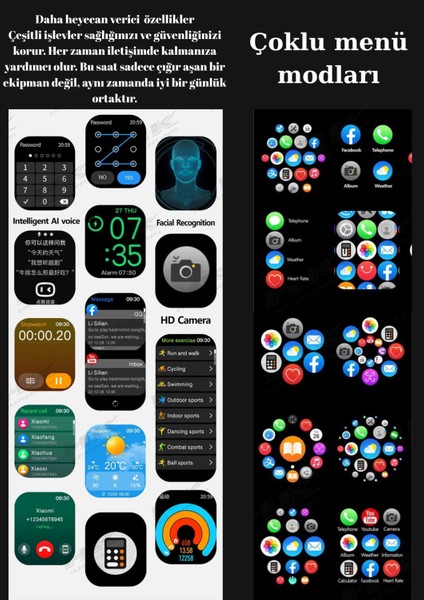 Yeni Nesil HK Ultra Kasa Akıllı Saat – Hat Takılabilir, Kameralı, BTK Kayıtlı, Android Sürüm, Akıllı Takip modelleri