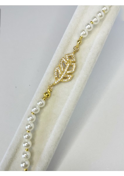 Zirkon Taşlı Yaprak Figürlü Inci Bileklik fiyatları