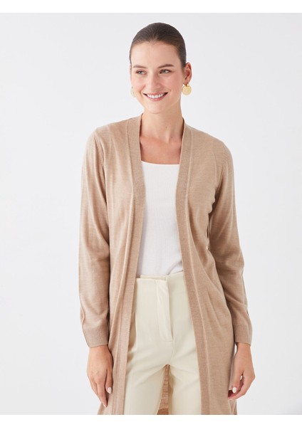 Yeni Sezon Şal Yaka Düz Uzun Kollu Kadın Triko Hırka modelleri