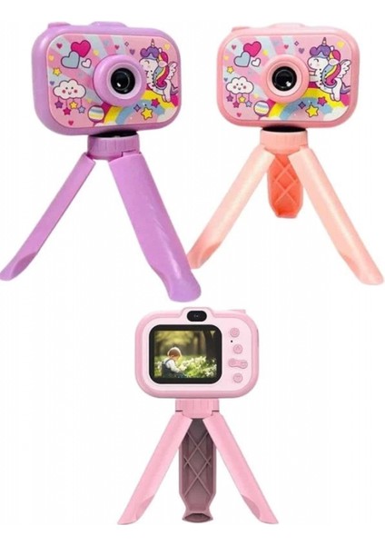 Çocuklara Özel Ayaklı Mini Fotoğraf Makinesi Dijital LCD Ekran fırsatları