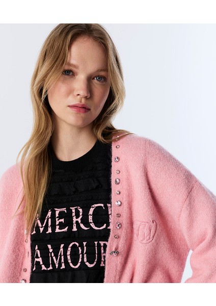 Karma Aksesuarlı Triko Hırka TW6250050276033