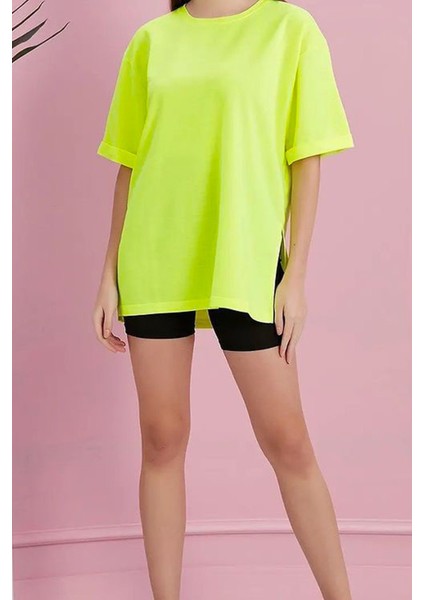 Yırtmaçlı Duble Kol Geniş Bisiklet Yaka Oversize Sweatshirt fiyatları