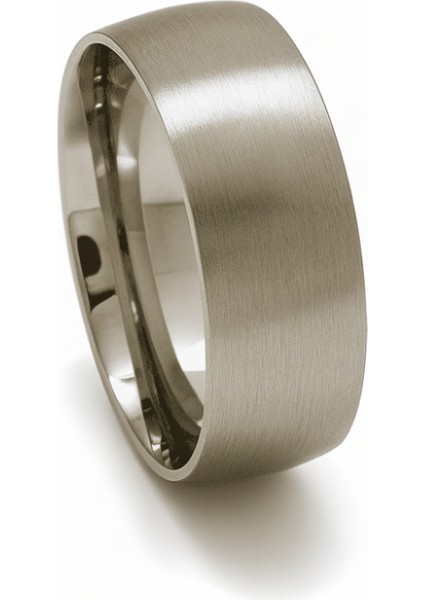 Gümüş Renk Klasik Tasarım 316L Kalite Paslanmaz Çelik Erkek Yüzük Alyans - 27 Ölçü