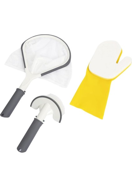 – Temizlik Seti Lay–z Spa – 3 Adet – Ağ – Temizleme Fırçası – Ovma Eldiveni