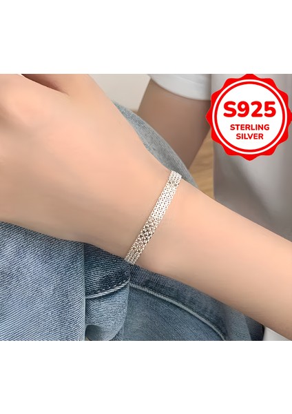 Milano Hasır Gümüş Kadın Bileklik 925 Ayar Gümüş Bileklik