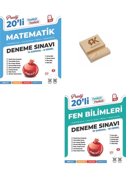 Nartest Lgs 8. Sınıf Prestij Matematik ve Fen Bilimleri Denemeleri + Telefon Standı