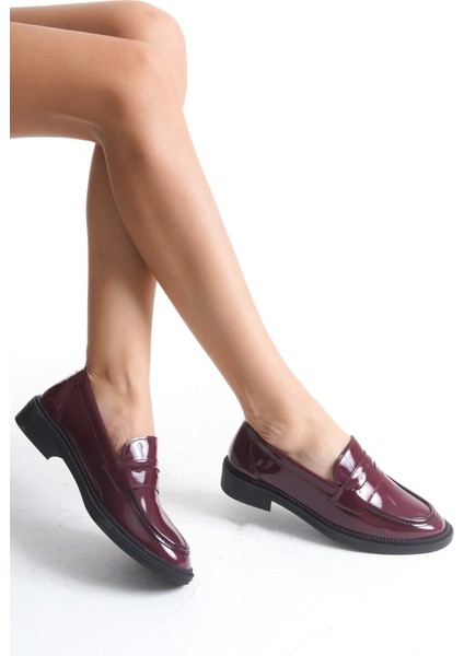 Bordo Şık Tasarım Loafer Ayakkabı indirimleri