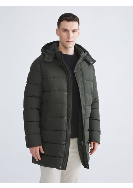 Yeni Sezon Standart Kalıp Kapüşonlu Erkek Parka