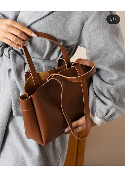 Kadın Taba Renk Omuz ve Kol Çantası