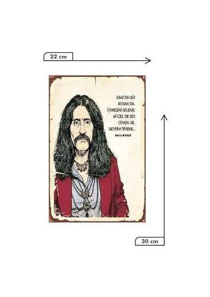 Rakıda Bir Ayranda Bir Içmesini Bilene Barış Manço Mdf Tablo DRTR0053 fiyatları