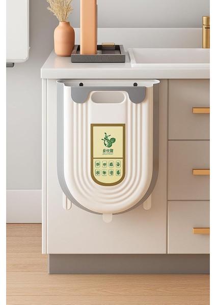 Katlanabilir Körüklü Mutfak Dolap Içi Çöp Kovası – 20KG Taşıma Kapasiteli, Kompakt ve Dayanıklı Atık Kutusu, Montajlı Plastik Çöp Kovası, Pratik ve Hijyenik Kullanım, 13X22X25 cm