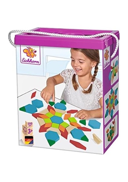 100072321, Eichorn Ahşap Mozaik Oyun Seti, 200 Parça, Kayın Ağacı, Geri Dönüştürülebilir fiyatları
