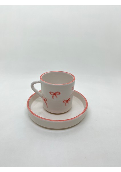 El Yapımı Seramik Fiyonk Desenli 2'li Türk Kahvesi Fincan Takımı indirimleri