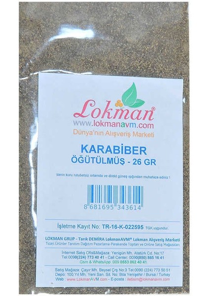 Karabiber Doğal Öğütülmüş Saf 26 gr Paket fiyatları