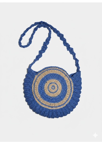Nazar Desen Kağıt Ip Tığ Işi El Örgüsü Çanta