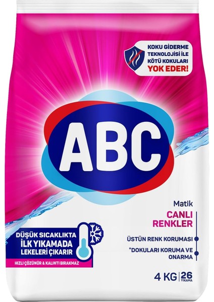 Abc Toz Deterjan Canlı Renkliler 4 kg