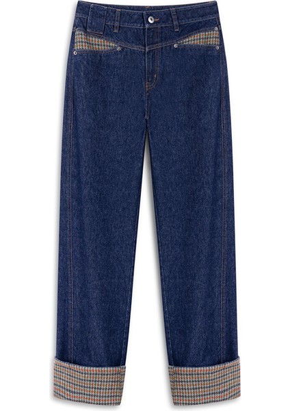 KUMAŞ MIX WIDE LEG JEAN PANTOLON TW6250018024629 indirimleri