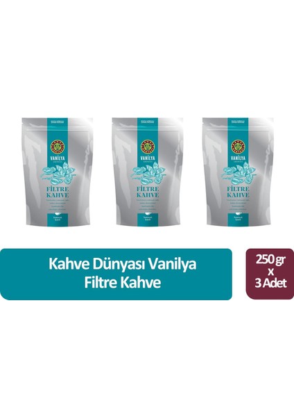 Vanilya Filtre Kahve 250 gr x 3 Adet