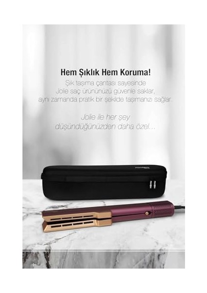 Fantom Jolie HS1600 Hava Üflemeli Dijital Isı Göstergeli Iyon Etkili Saç Düzleştirici Mürdüm