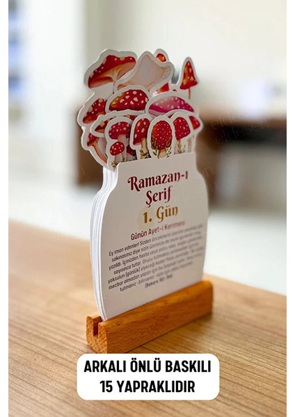 Ramazan Takvimi, Günün Ayet-I Kerimesi, 15 Yapraklı Arkalı Önlü Tasarım, Ahşap Tutuculu modelleri