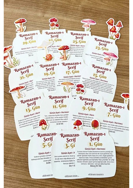 Ramazan Takvimi, Günün Ayet-I Kerimesi, 15 Yapraklı Arkalı Önlü Tasarım, Ahşap Tutuculu fırsatları