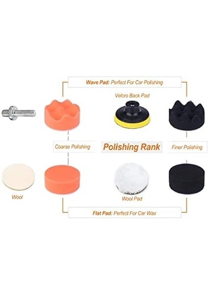 8 Parça 80MM Polisaj Seti Matkap Ile Kullanılabilen Pasta Cila Pedi Sünger Cırtlı Polisaj Yün Ped indirimleri