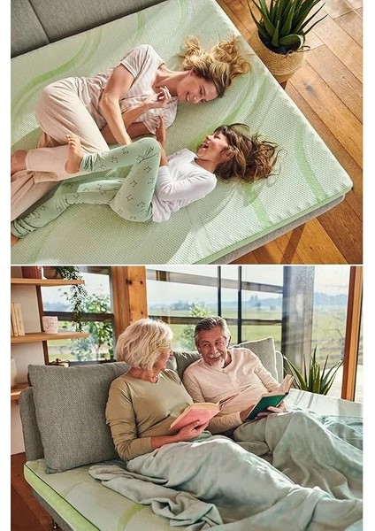 Ay Yatak - Topper 2.3 - Visco Aloe Vera Yatak Pedi - Yıkanabilir Kılıf -%100 Kaydırmaz Alt Yüzey - 5 cm (120X200) fırsatları