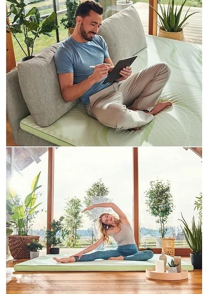 Ay Yatak - Topper 2.3 - Visco Aloe Vera Yatak Pedi - Yıkanabilir Kılıf -%100 Kaydırmaz Alt Yüzey - 5 cm (120X200) indirimleri