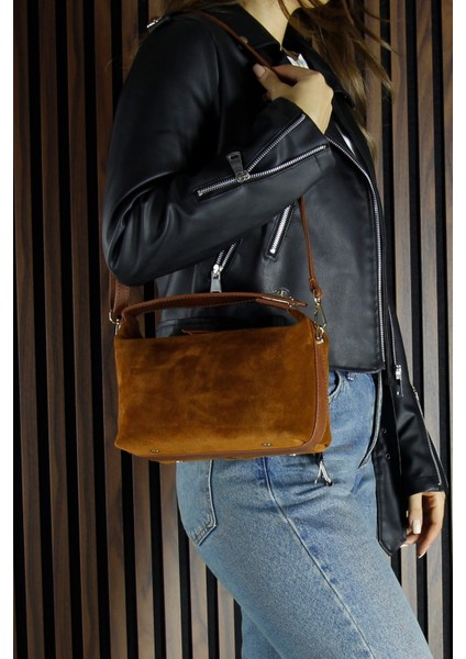 Taba Hakiki Dana Süet Fermuarlı Askılı Iç Cepli Orta Boy Günlük Omuz Çantası fiyatları