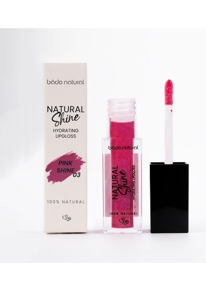 Bade Natural Nemlendirici Lipgloss Pink Shine 03 Dudak PARLATICISI%100 Doğal