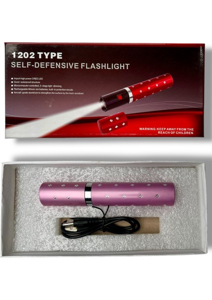 Ruj Şeklinde Şarjlı Ele.ktro Şok El Feneri (Muhtelif Renk) modelleri