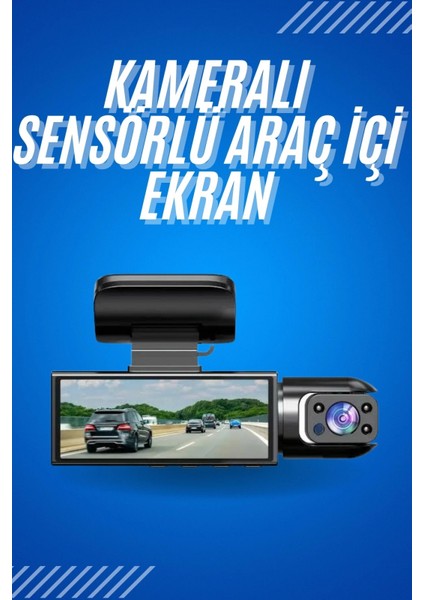 Araç Içi Full Hd Kamera Ön ve Arka Kameralı Ekranlı Araç Kamerası