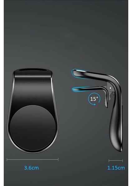 Audi Volvo Jeep Bmw Uyumlu Oto Araba Mıknatıslı Telefon Tutucu Klima Izgara Araç Içi Tutacağı Siyah